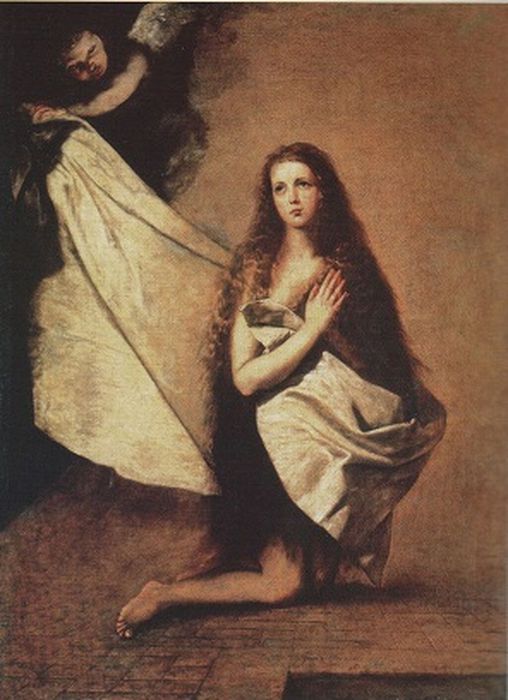 Святая Инесса и ангел, укрывающий ее покрывалом.1641 год.Худ.Хусепе де Рибера